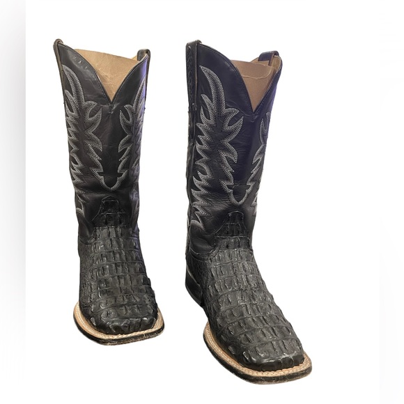 Stetson Men’s Black Alligator Cowboy Boots - Picture 8 of 15